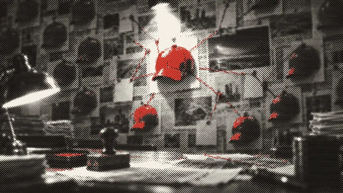 A newsroom wall of red caps pinned up like trophies